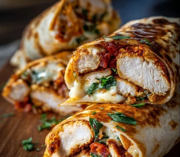 Air Fryer Chicken & Mozzarella Wraps