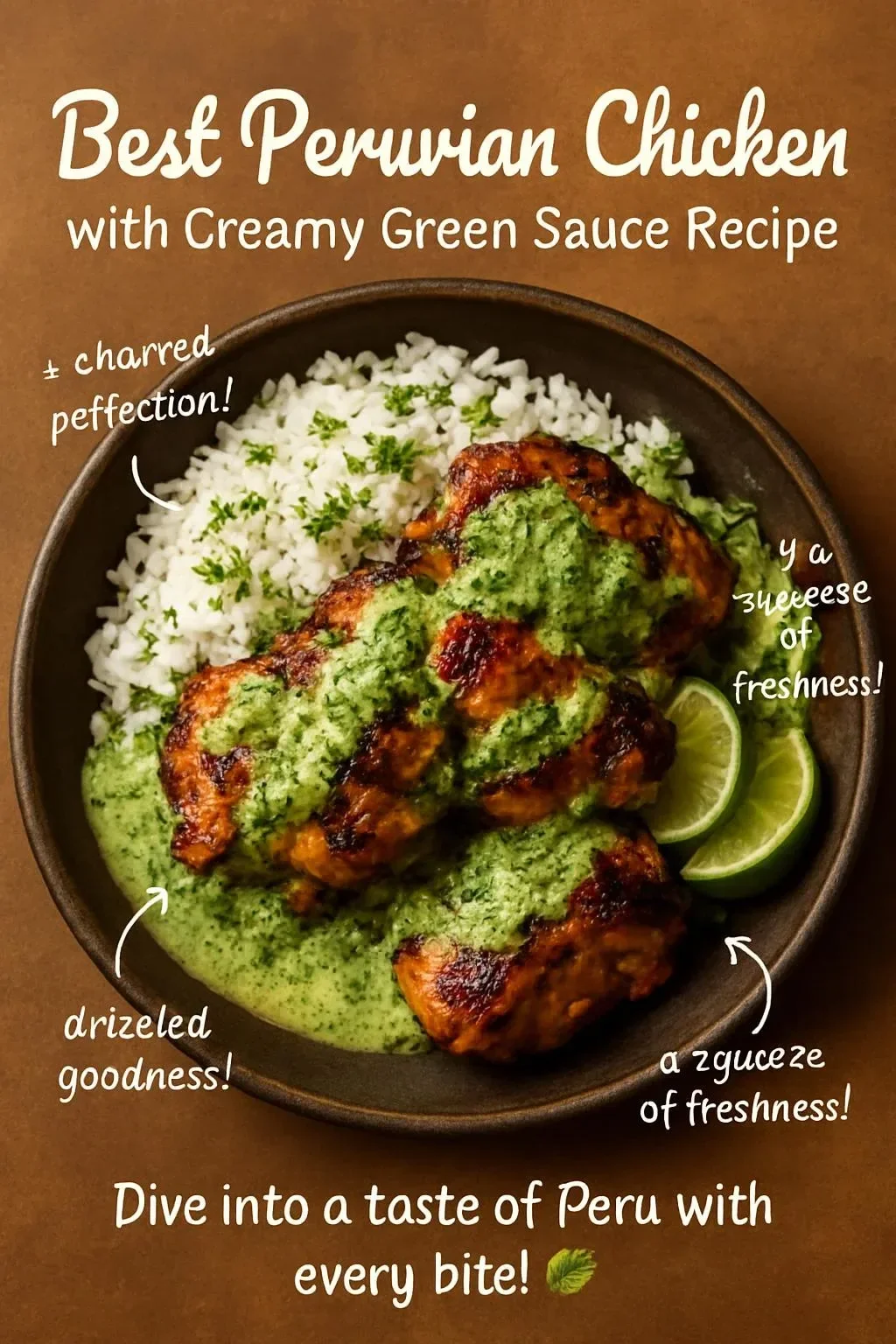 Best Peruvian Chicken with Creamy Green Sauce Recipe