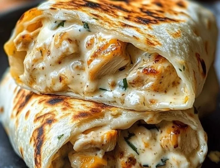 Cheesy Chicken Garlic Wraps