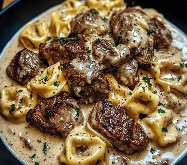 Cracked Garlic Steak Tortellini in Creamhouse Sauce Bliss