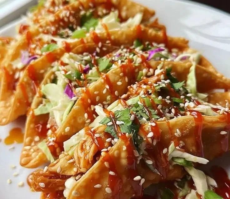 Crispy Chicken Wonton Tacos