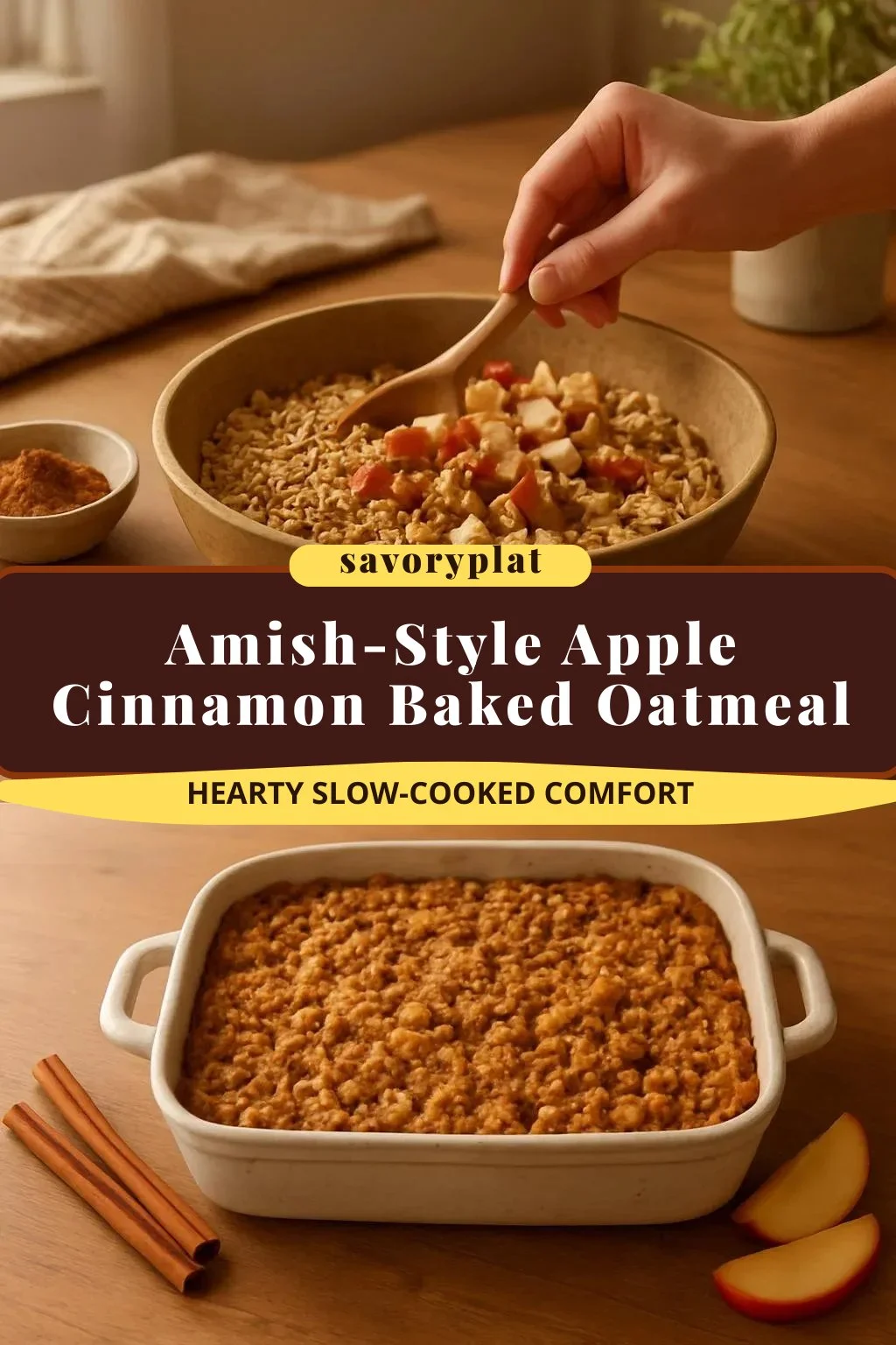 Amish-Style Apple Cinnamon Baked Oatmeal