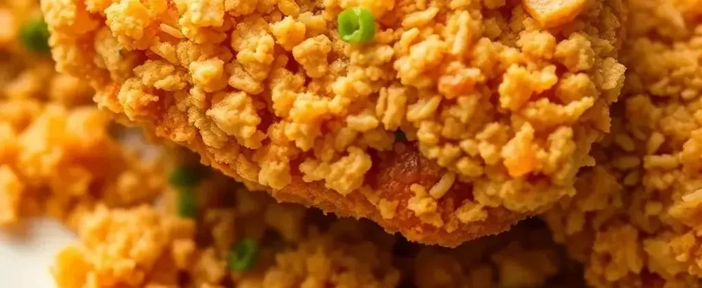 Crispy fried chicken with a crunchy crust served on a plate