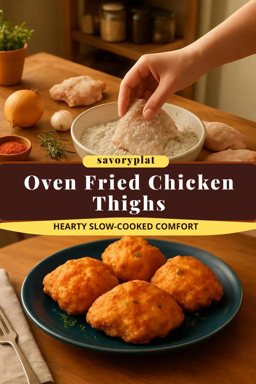 Oven Fried Chicken Thighs