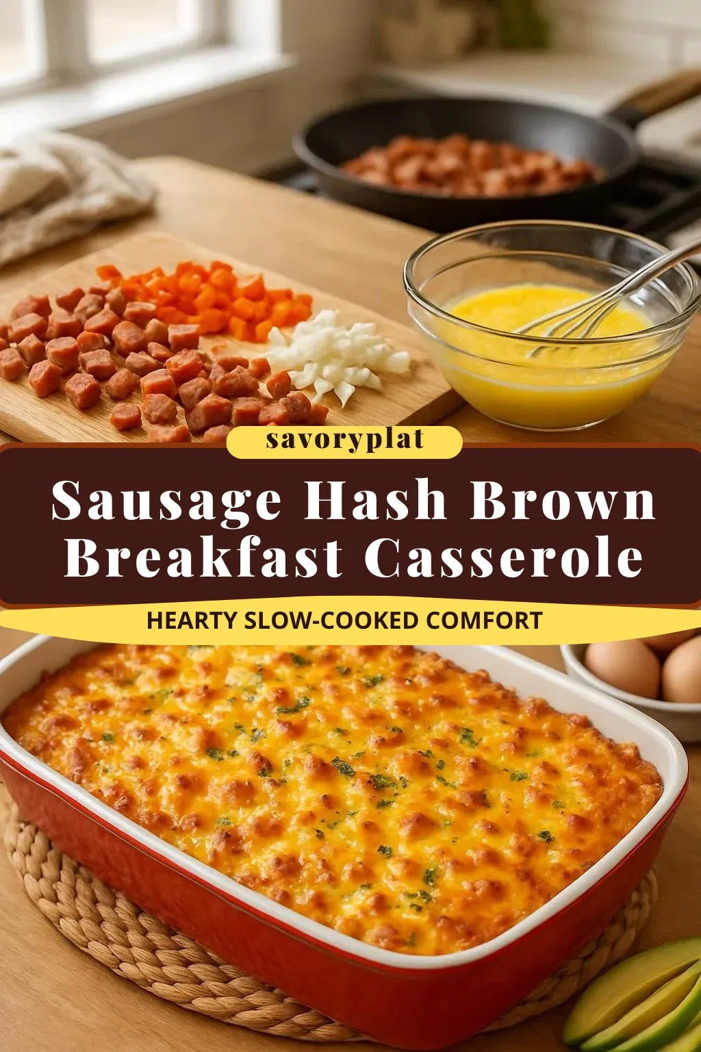 Sausage Hash Brown Breakfast Casserole
